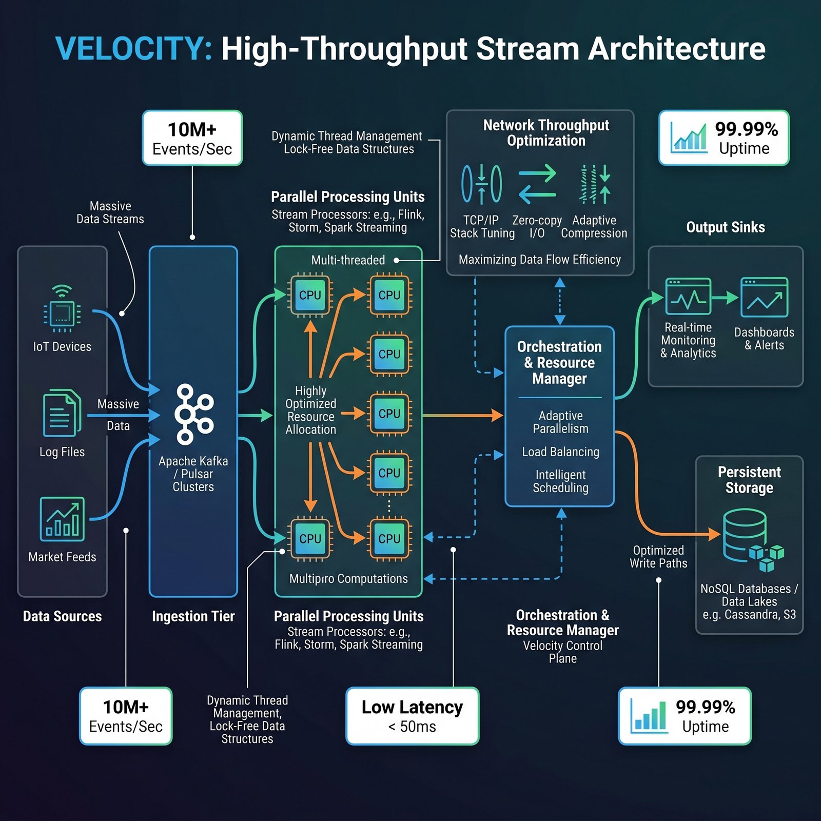 Velocity: High-Throughput Stream Architecture